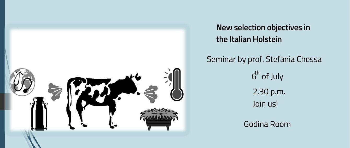 New selection objectives in the Italian Holstein | Join us on 6th of July, 2.30 pm